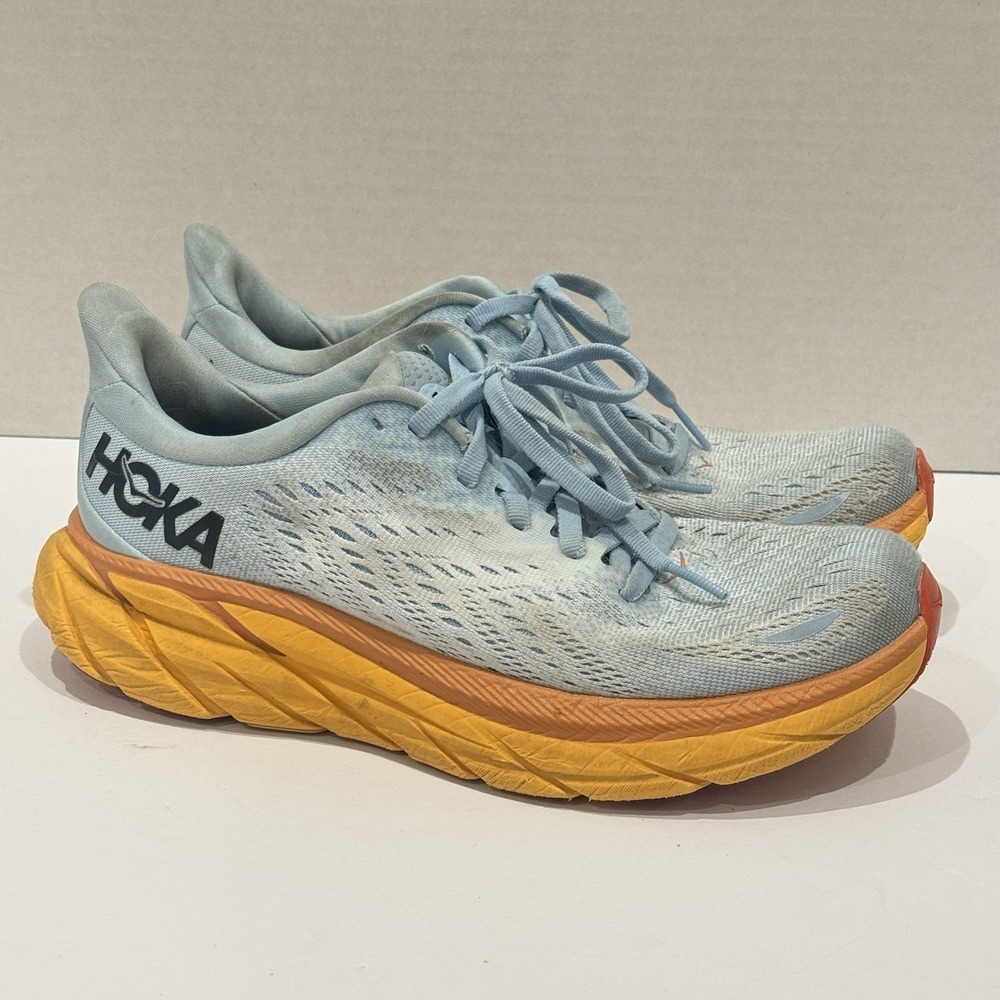 Hoka One‎ One Clifton 8 1119394-SSIF Women's US 7B Running Shoes Blue Sneakers